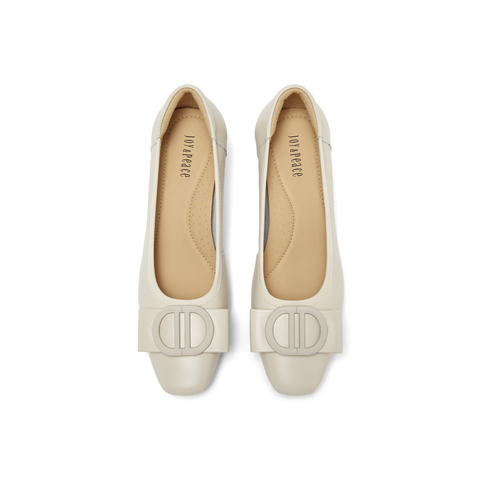 真美诗2026年春季新款简约饰扣舒适通勤牛皮革女鞋18086AQ6