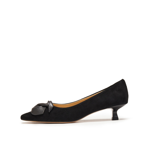 真美诗2026年春季新款通勤精致软糯羊皮革气质猫跟鞋单鞋26713AQ6