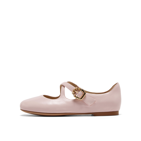 真美诗2026年春季新款复古法式交叉细带羊皮革玛丽珍女鞋8TZ33AQ6