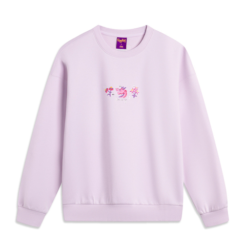 LI-NING李宁2024女子套头无帽卫衣针织无帽套头衫AWDU034-6