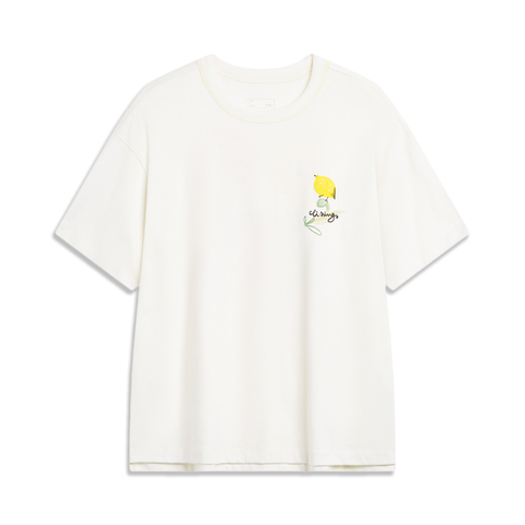 LI-NING李宁2024女子短袖文化衫无领短TAHSU338-1