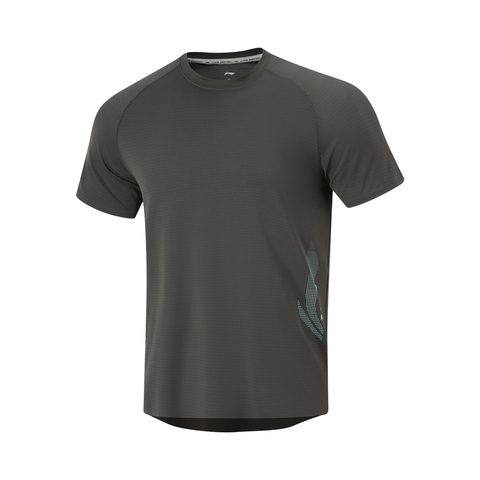 LI-NING李宁2024男子短袖T恤无领短TATSU407-3