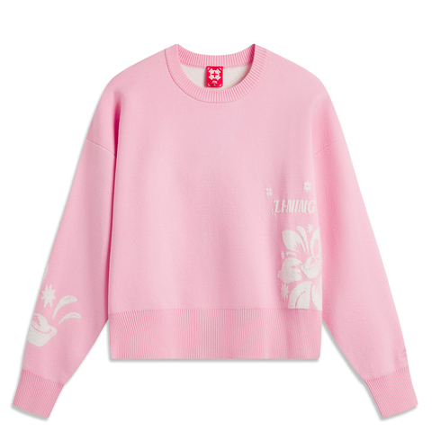 LI-NING李宁2024女子套头无帽编织衫毛线套头衫AMBV032-6