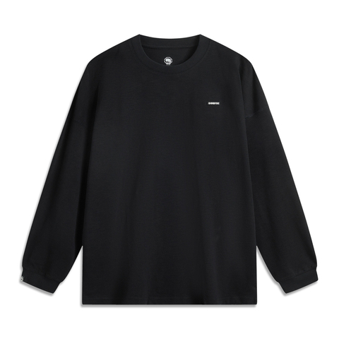 LI-NING李宁2024男子长袖文化衫针织无领长TAHSU781-1