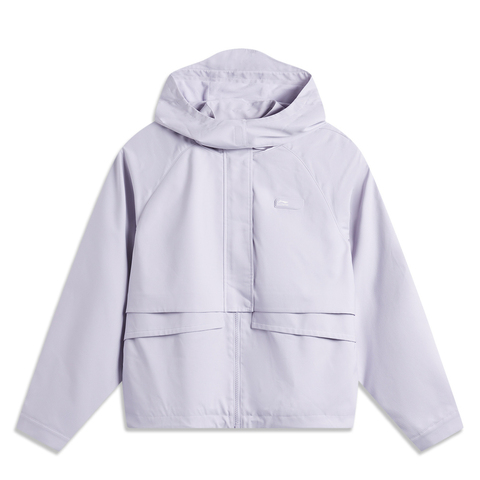 LI-NING李宁2024女子运动风衣梭织连帽外套AFDUA84-4