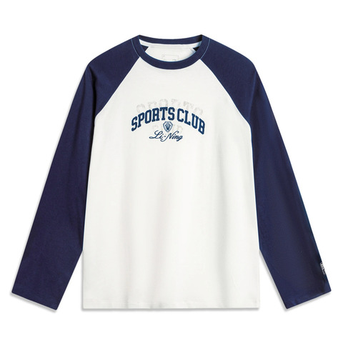 LI-NING李宁2025女子长袖文化衫针织无领长TAHSV010-1