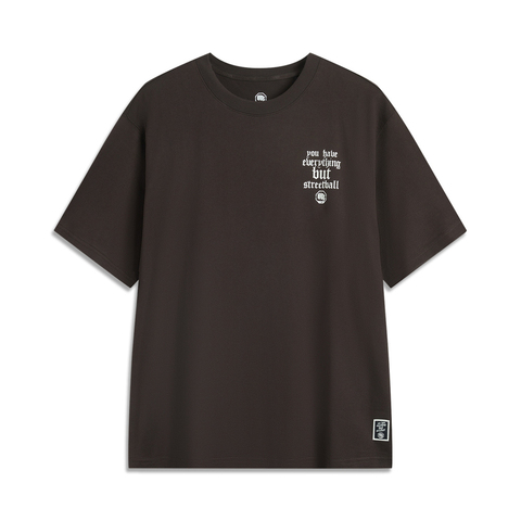 LI-NING李宁2025男子短袖文化衫针织无领短TAHSV063-3