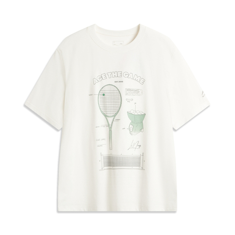 LI-NING李宁2025男子短袖文化衫针织无领短TAHSV235-1