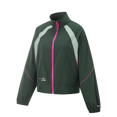 LI-NING李宁2025女子运动风衣梭织连帽外套AFDV270-4