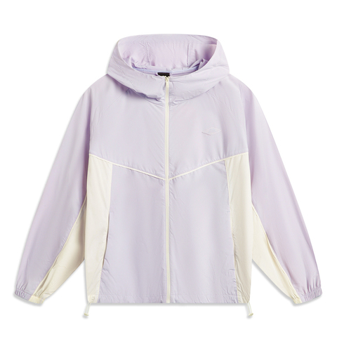 LI-NING李宁2025女子运动风衣梭织连帽外套AFDV994-1