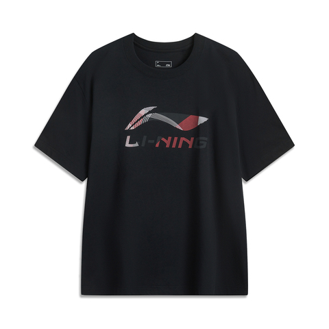 LI-NING李宁2025男子短袖文化衫针织无领短TAHSV161-2