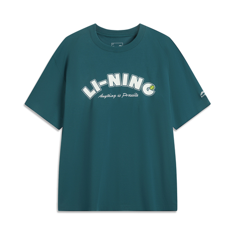 LI-NING李宁2025男子短袖文化衫针织无领短TAHSV683-2