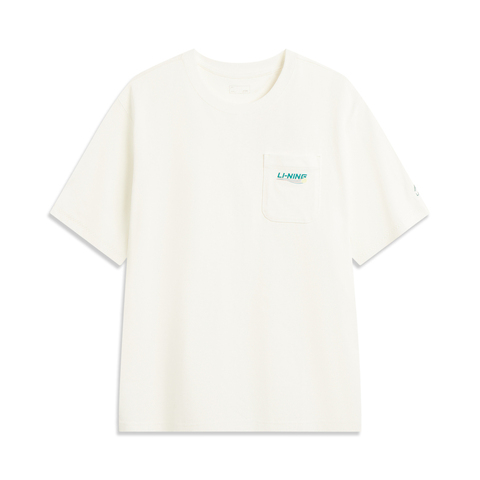 LI-NING李宁2025男子短袖文化衫针织无领短TATSV357-1