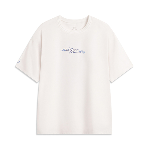 LI-NING李宁2025男子短袖文化衫针织无领短TAHSV011-2