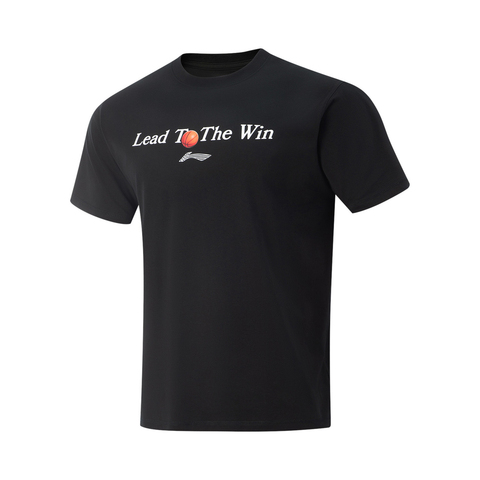 LI-NING李宁2025男子短袖文化衫针织无领短TAHSV403-1