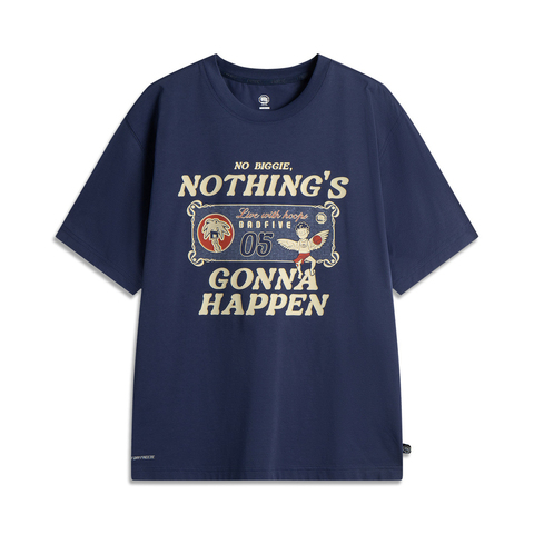 LI-NING李宁2025男子短袖文化衫针织无领短TAHSV213-4