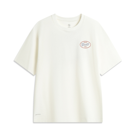 LI-NING李宁2025男子短袖文化衫针织无领短TAHSV223-1