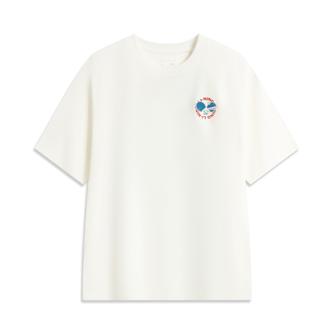 LI-NING李宁2025男子短袖文化衫针织无领短TAHSV745-1