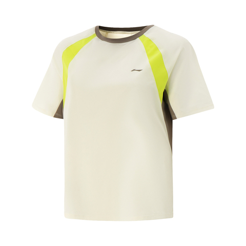 LI-NING李宁2025女子短袖T恤针织无领短TATSV408-6