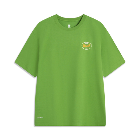 LI-NING李宁2025男子短袖文化衫针织无领短TAHSV223-6