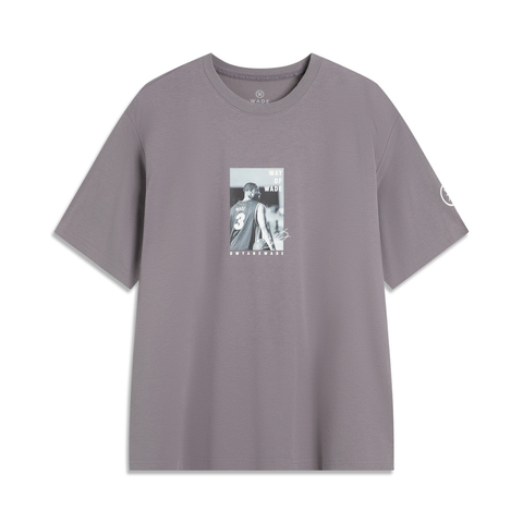 LI-NING李宁2025男子短袖文化衫针织无领短TAHSV087-6