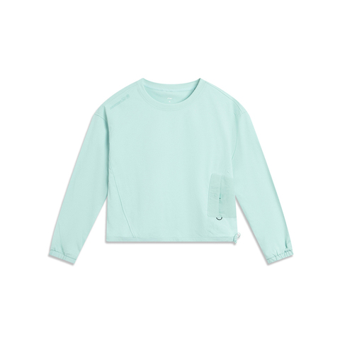 LI-NING李宁2025女子长袖T恤针织无领长TATLV282-2