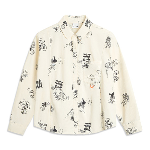 LI-NING李宁2025女子休闲衬衫梭织长袖衬衫ASHV182-1