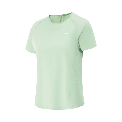 LI-NING李宁2025女子短袖T恤针织无领短TATSV344-1