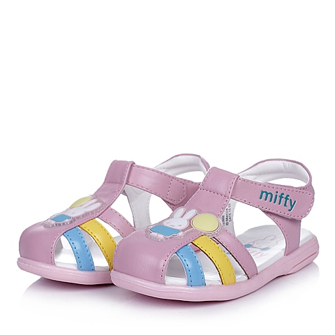 MIFFY/米菲童鞋2015夏季新款牛皮粉色女婴幼童时尚凉鞋DM0383