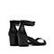 millie's/妙丽夏季专柜同款牛皮时尚一字带粗跟女凉鞋LM526BL9