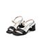 millie's/妙丽夏季商场同款牛皮时尚通勤一字型女凉鞋LZU03BL0