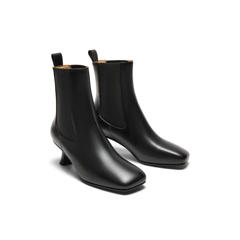 millie's妙丽2023冬新牛皮时尚百搭简约细跟女短靴LBG62DZ3