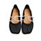 15mins奶奶鞋女2021春新款商场同款复古褶皱平底女单鞋UI212AQ1