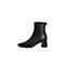 15mins简约时装靴女2021秋新商场同款素面粗跟短皮鞋UI715CD1