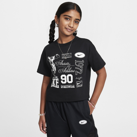 NIKE耐克2025女大童G NSW TEE DANCE针织无领短THM6306-010
