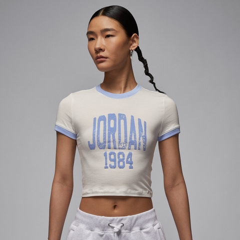 NIKE耐克2025女子AS W J SS SLIM CROP GFX TEE 84针织无领短THJ0197-133