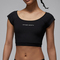 NIKE耐克2025女子AS W J SPT SS KNIT CROP TOP针织无领短THJ0071-010