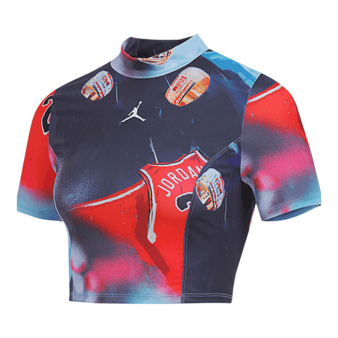 NIKE耐克2025女子AS W J SS KNIT TOP AOP针织有领短THJ0077-100