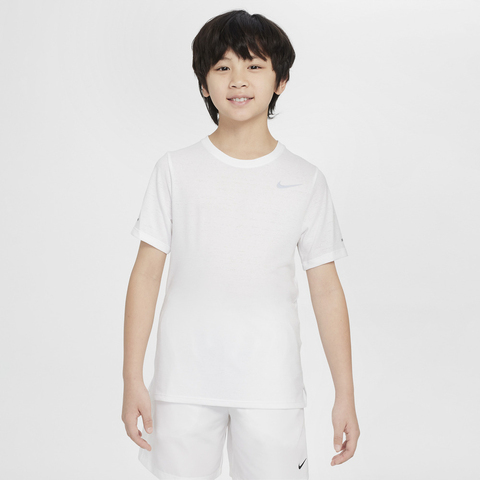 NIKE耐克2025男大童B NK DF SS MILER TOP针织无领短TDD3055-100