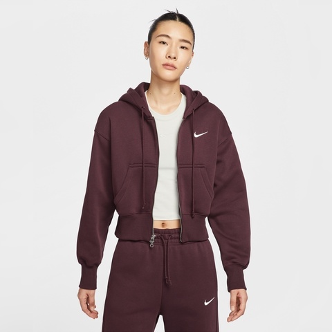 NIKE耐克2025女子AS W NSW PHNX FLC CROP FZ HDY针织连帽外套HV2427-652