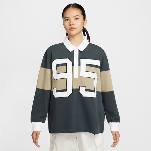 NIKE耐克2025女子AS W NSW STREET LS GFX POLO针织有领长THV4034-390