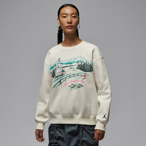 JordanJordan2025女子AS W J BRK FLC CREW GFX SKI针织无帽卫衣HV3341-133