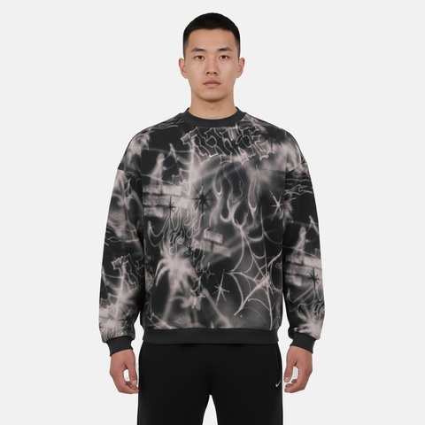 NIKE耐克2026男子AS M NK TF SI BRSH CREW AOP针织无帽卫衣IF1584-010