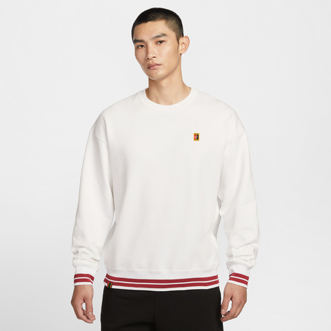 NIKE耐克2026男子AS M NK COURT FT CREW GCEL针织无帽卫衣IQ3972-100