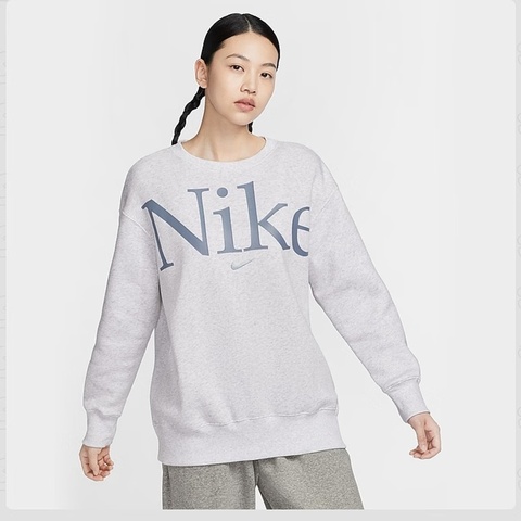 NIKE耐克2026女子AS W NSW PHNX FLC OS LOGO CREW针织无帽卫衣FN3655-051