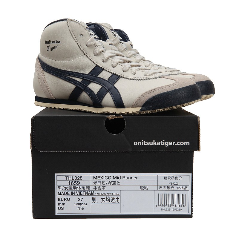 鬼冢虎THL328米白色/深蓝色】Onitsuka Tiger鬼冢虎延续款中性MEXICO 