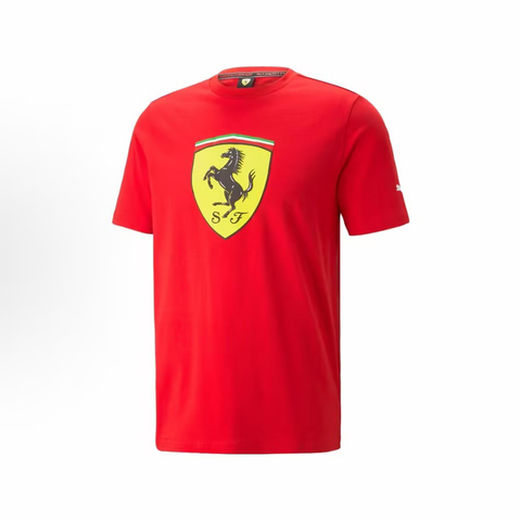 puma彪马2024男子男子-Ferrari Race Big Shield Tee Colored-Rosso Corsa针织无领短T53817502