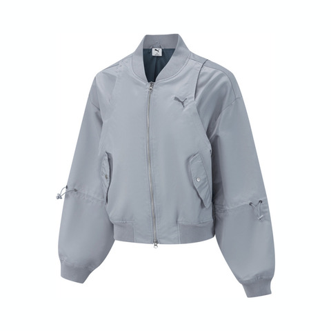 puma彪马2025女子女子-DARE TO WOVEN BOMBER-浅灰色梭织无帽外套63324589