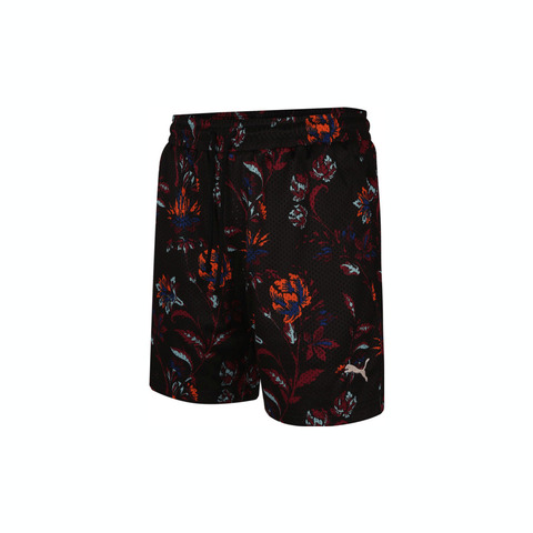 puma彪马2025男子男子-FLORAL SPORT AOP Shorts 6”-黑色针织短裤63334201