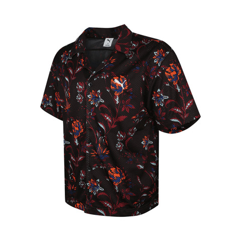puma彪马2025男子男子-FLORAL SPORT AOP Shirt-黑色短袖衬衫63334301